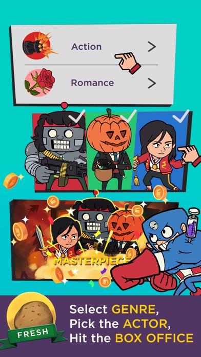 Hollywhoot: Idle Parody Hack screenshot 3 - game app interface