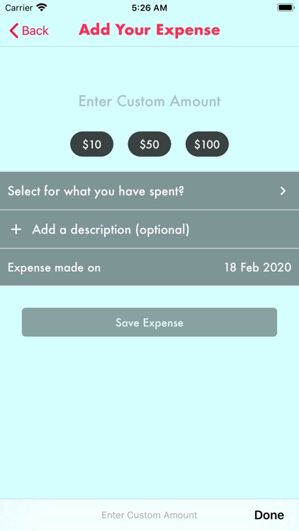 Current Expenses Calculator