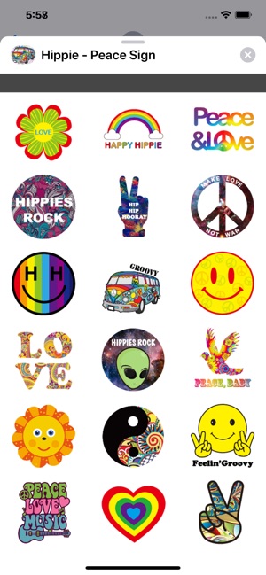 Hippie - Peace Sign  Stickers(圖1)-速報App