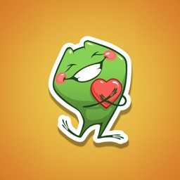 Animated Frog Love Sticker Cut