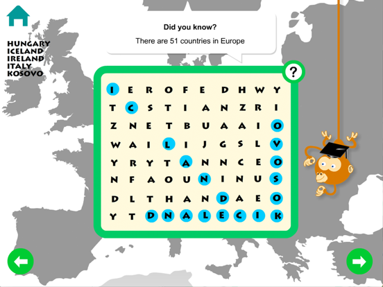 European Countries WordSearch screenshot 3