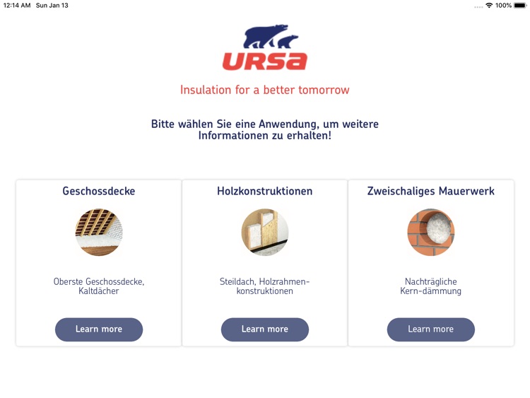 URSA Einblasdämmung for iPad