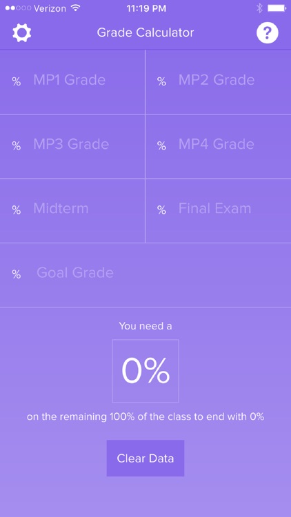 Final Grade Calculator - %