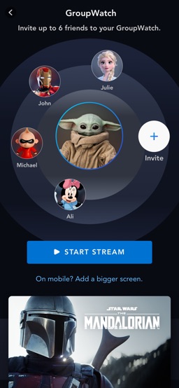 Disney+ app screenshot