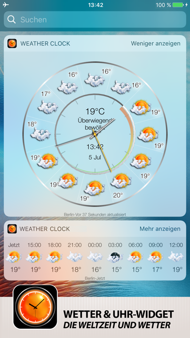 Wetter & Uhr Widget für PC - Windows 10,8,7 (Deutsch) - Download kostenlos