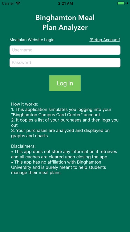 Binghamton Meal Plan Analyzer