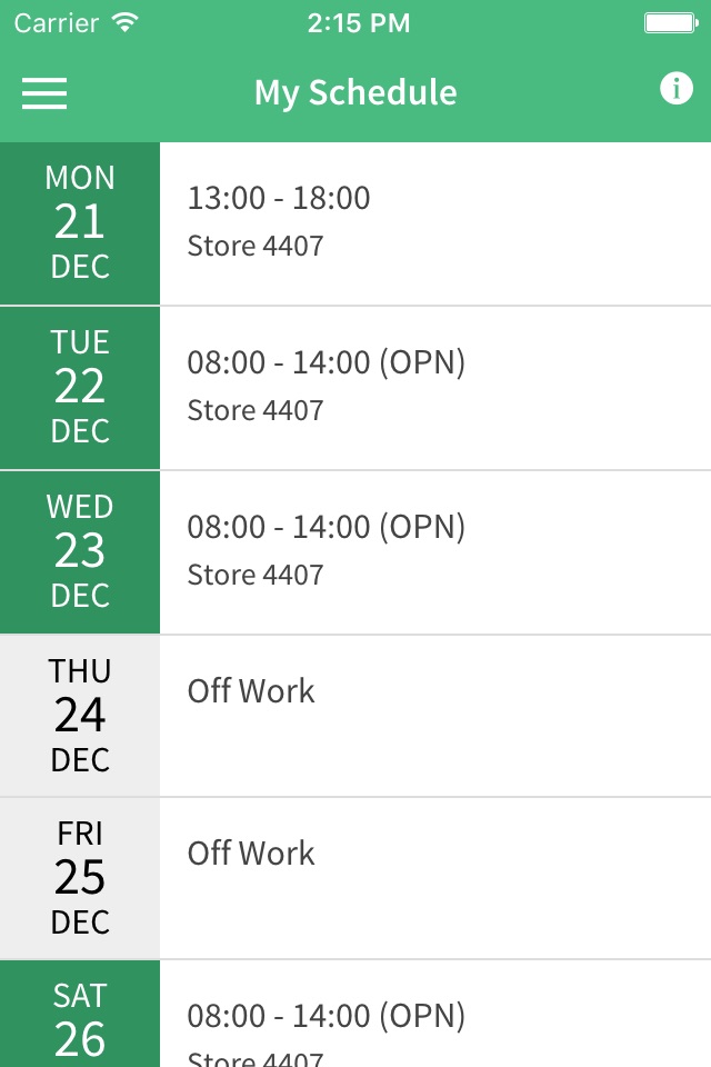 The SUBWAY® Labor Scheduler screenshot 2