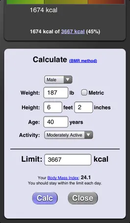 Game screenshot Calories apk