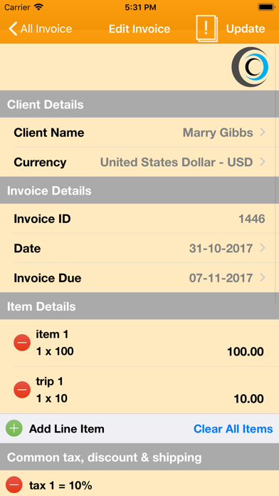 How to cancel & delete Invoice Template from iphone & ipad 3