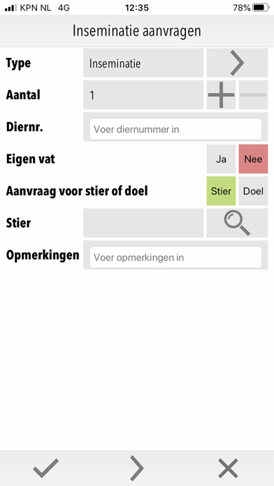 Inseminatie Opgave App screenshot 2