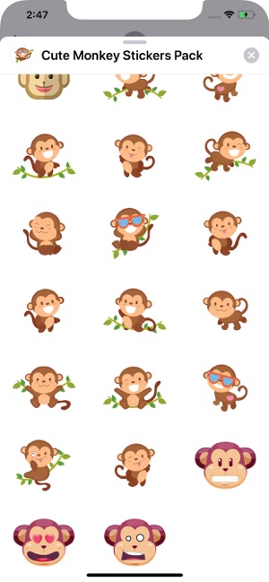 Cute Monkey Stickers Pack(圖2)-速報App