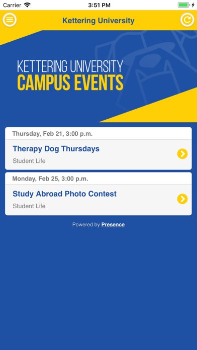 Kettering University Events screenshot 2