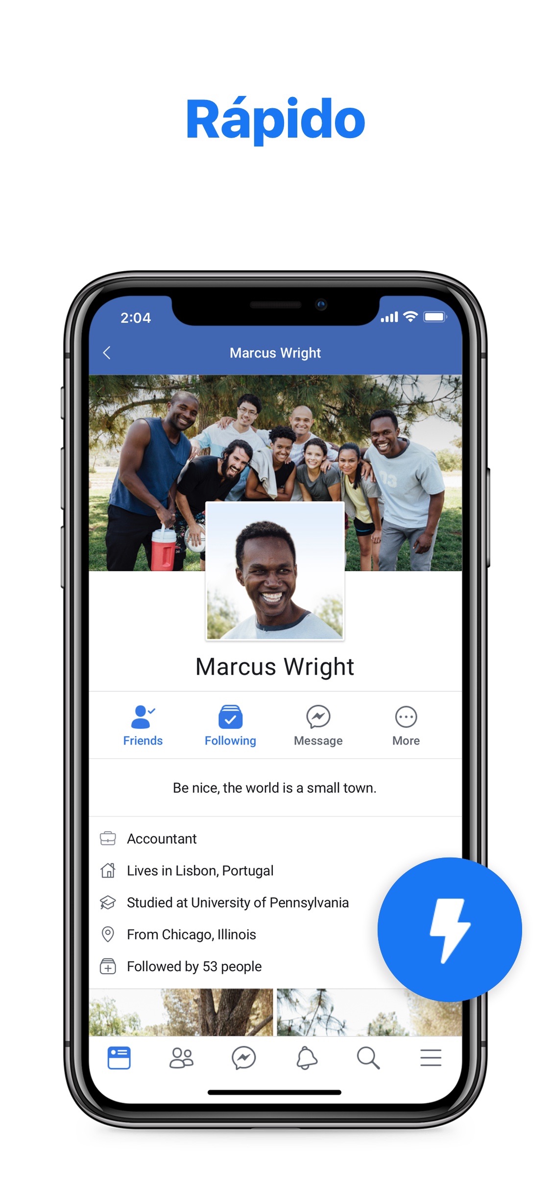 Screenshot do app Facebook Lite