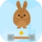 Control the bounce of the rabbit up and down, avoid obstacles, and get points by picking up gold coins