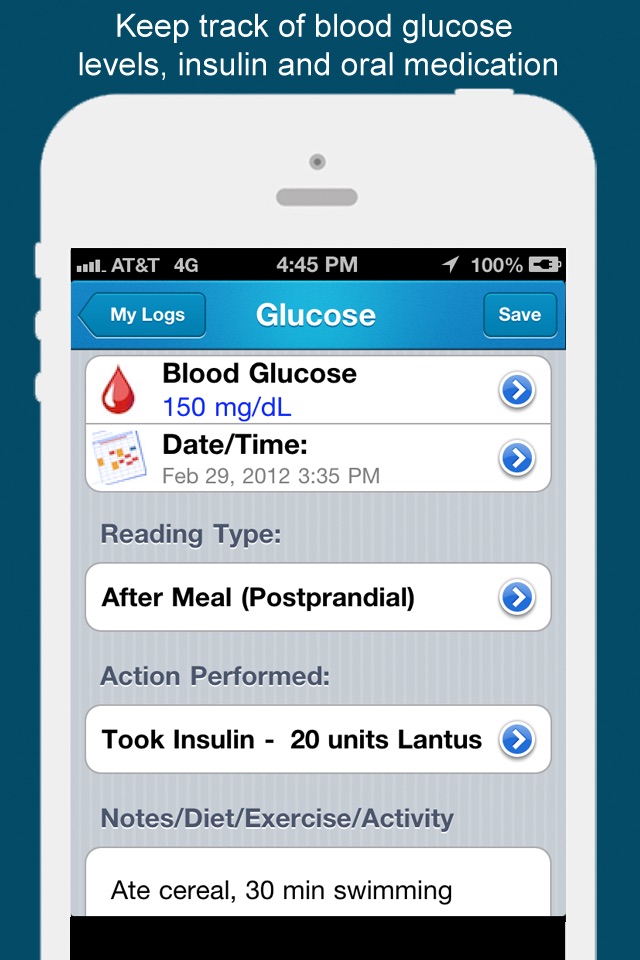iDiabetes™ - Diabetes Tracker screenshot 2