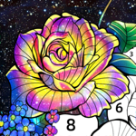 Flower Coloring by Number Game Logo