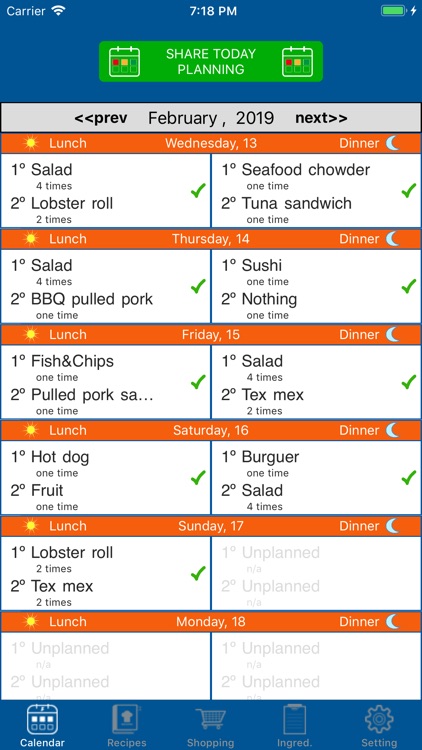 Flanning plan your meals