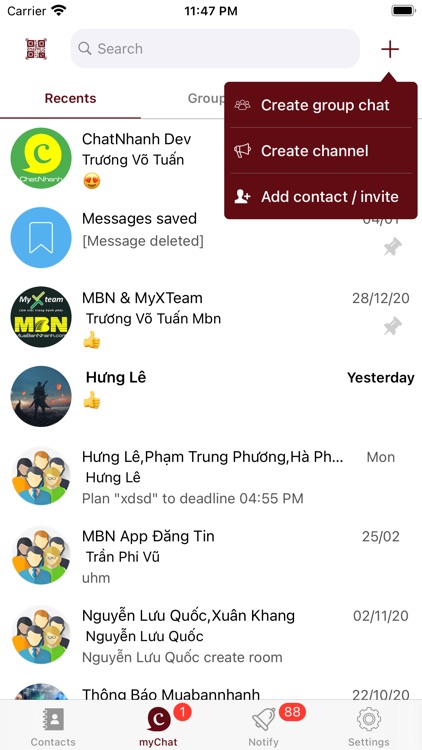myChat - chat mua bán nhanh