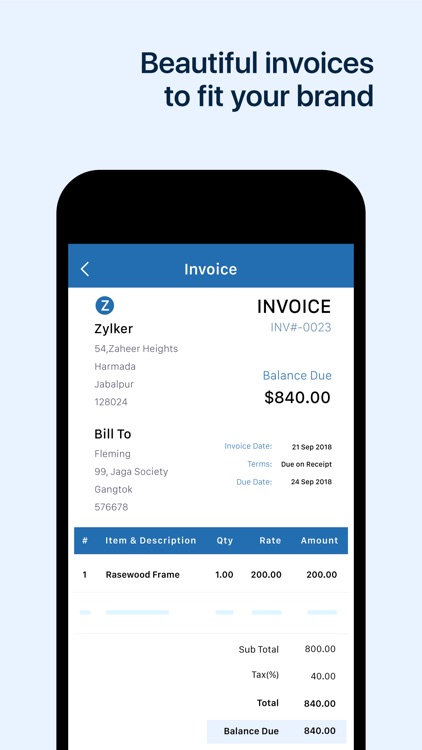 Zoho Invoice - Invoicing App