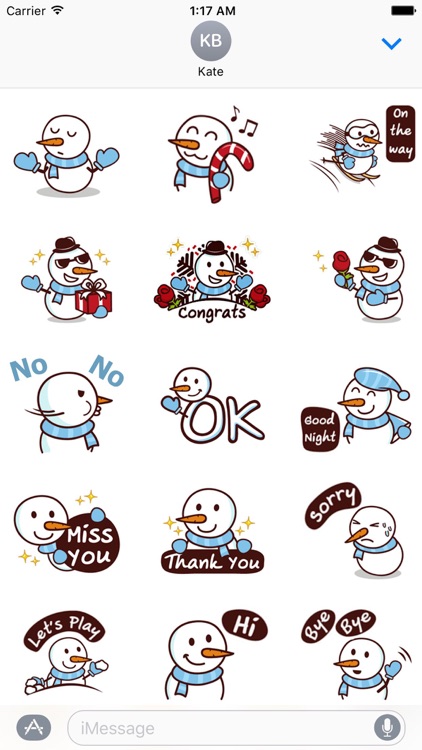 Cute Snowman In Winter Sticker