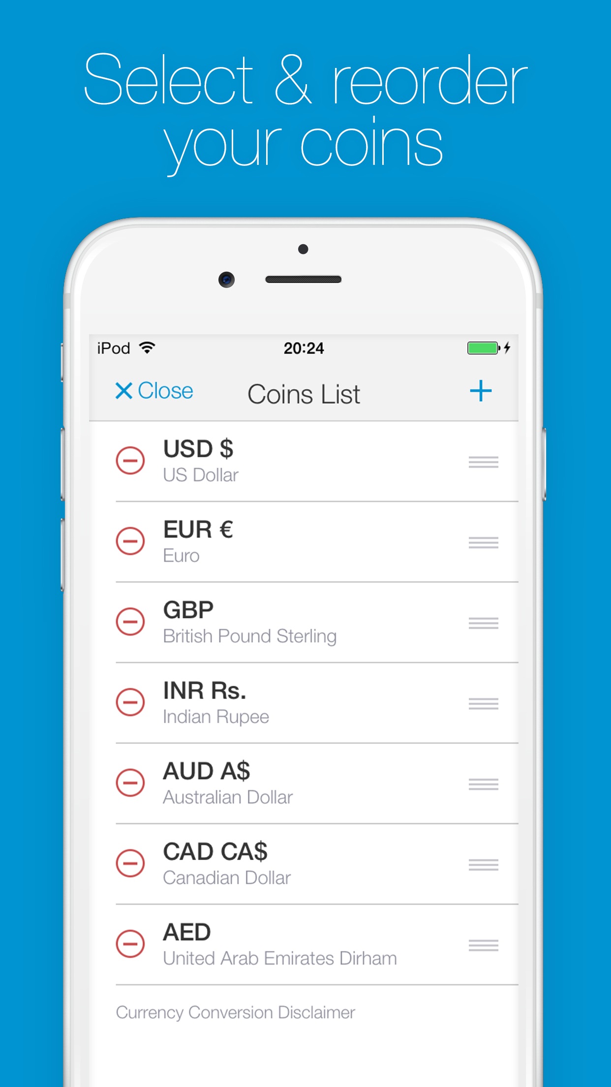 Screenshot do app Change - Currency Converter