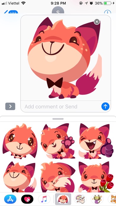 Fox Cute Pun Funny Stickers screenshot 3