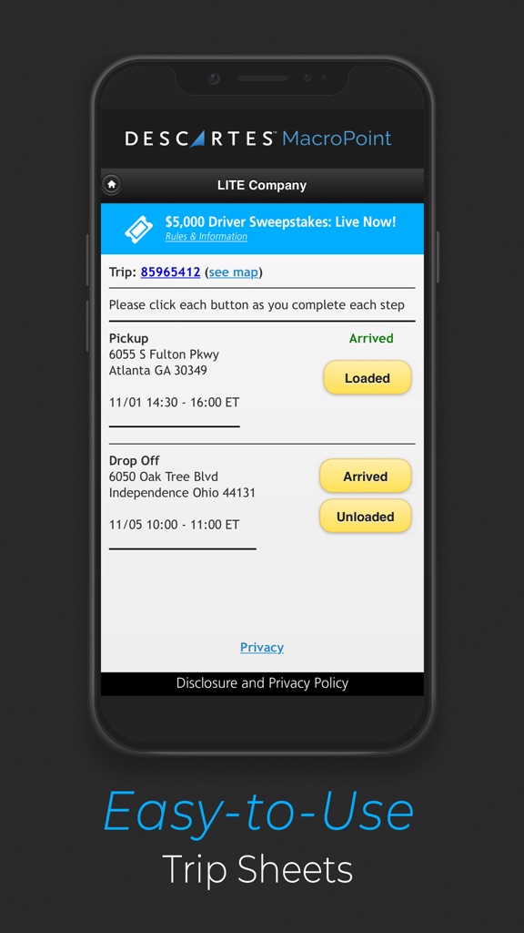 【图】MacroPoint For Truckers(截图1) 【图】MacroPoint For Truckers(截图1)