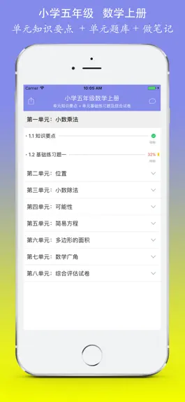 Game screenshot 小学五年级数学上册总复习知识大全 mod apk