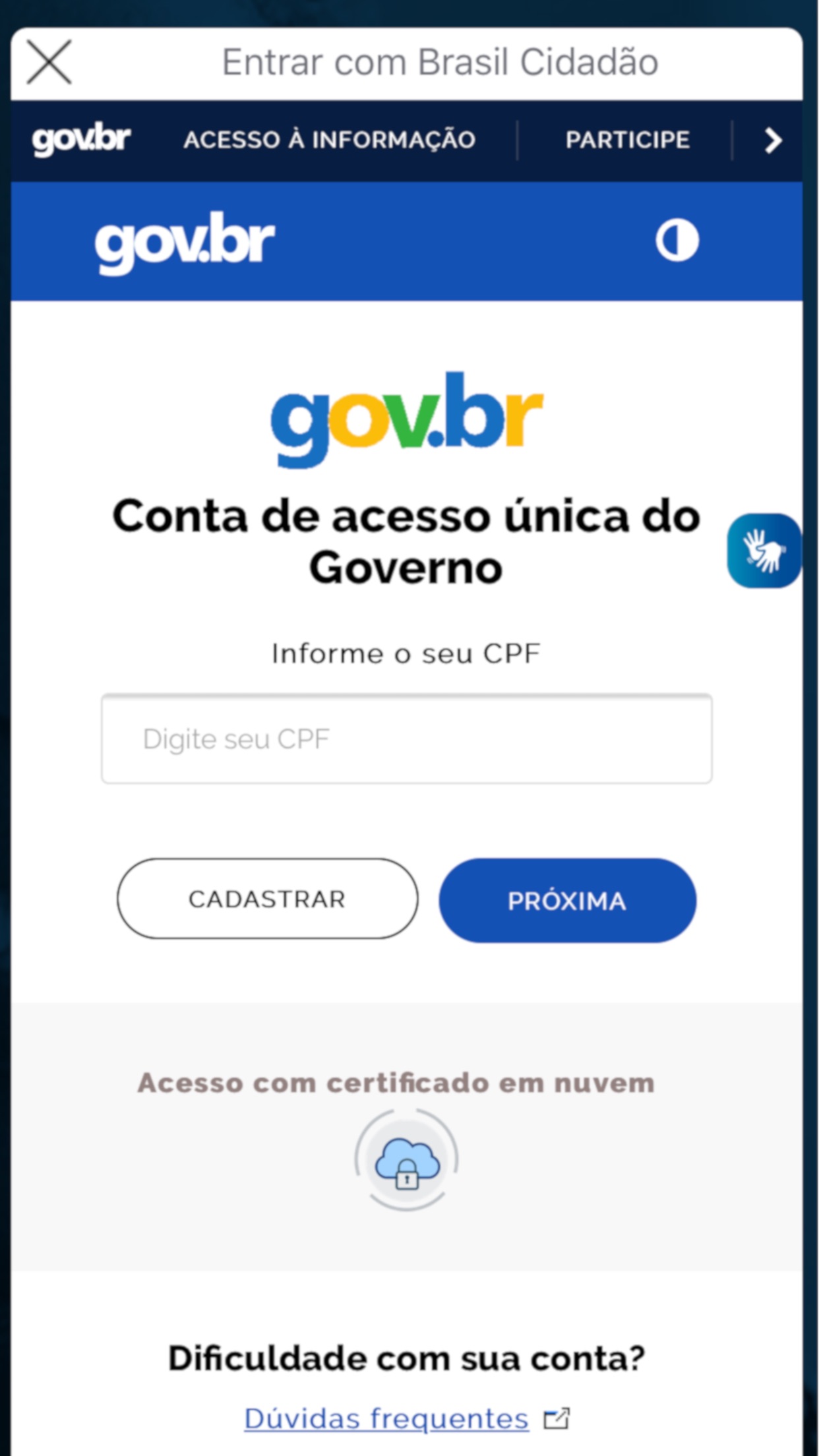Screenshot do app ID Estudantil