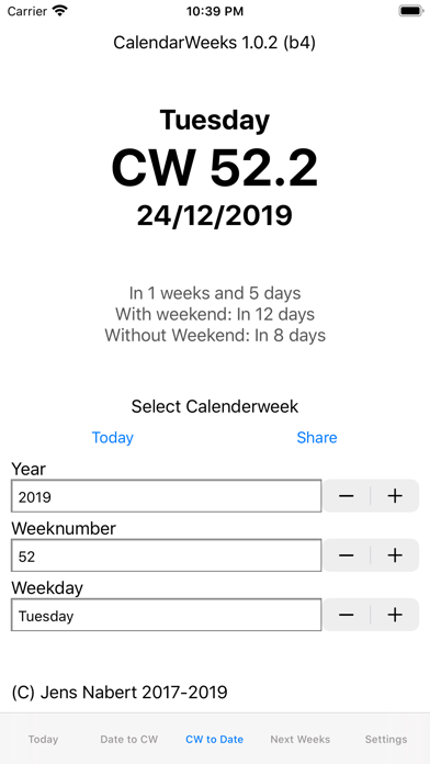 CalendarWeeks screenshot 3
