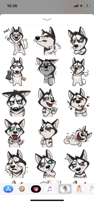 Husky Dog Funny Stickers