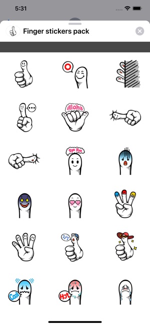 Finger stickers pack