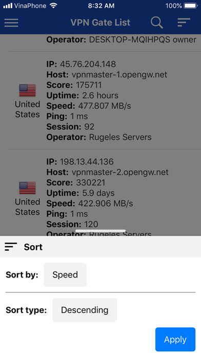 VPN Gate List screenshot 3