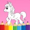 Icon Coloring book Unicorn & Horses