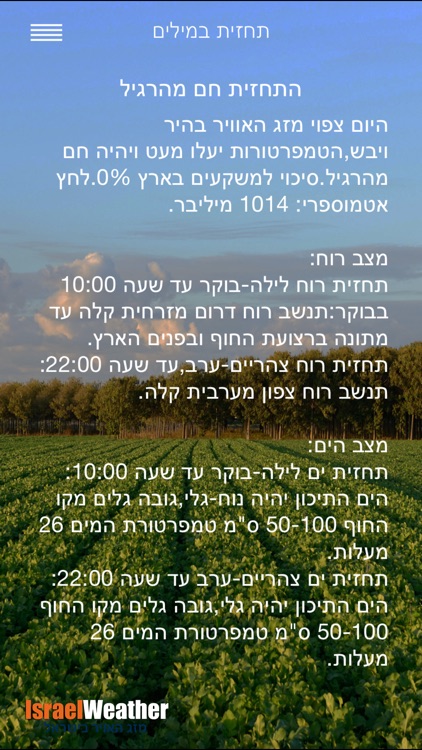 Israel Weather Boaz Dayan