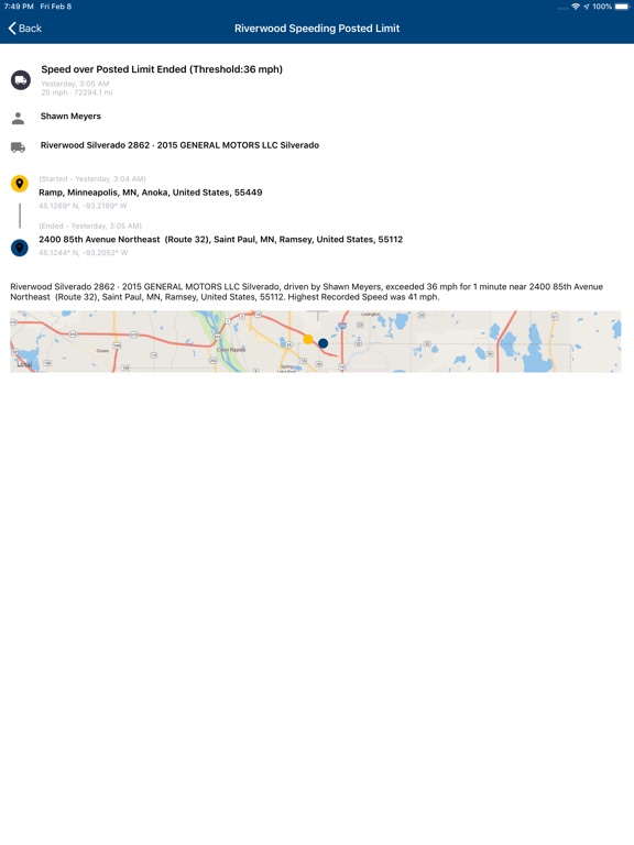 iPad Image of Trimble PULSE™ Telematics