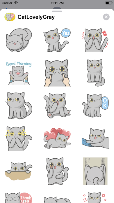 Cat Lovely Gray Sticker screenshot 2