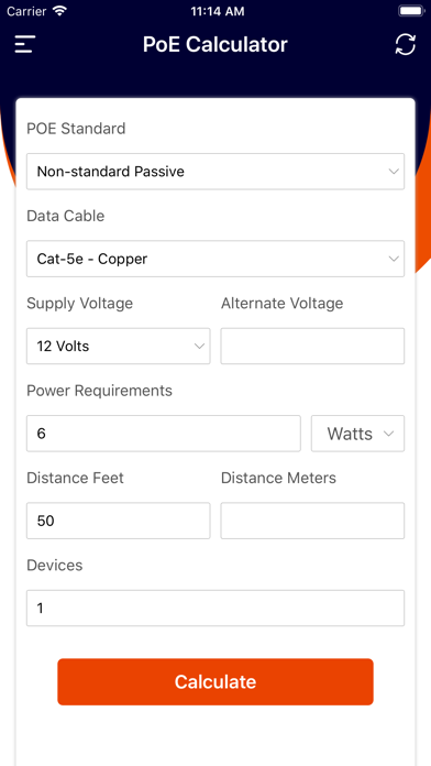 PoE Calculator screenshot 2