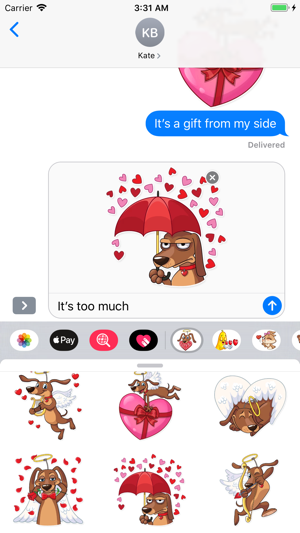 Cupid Dog Love Stickers(圖4)-速報App