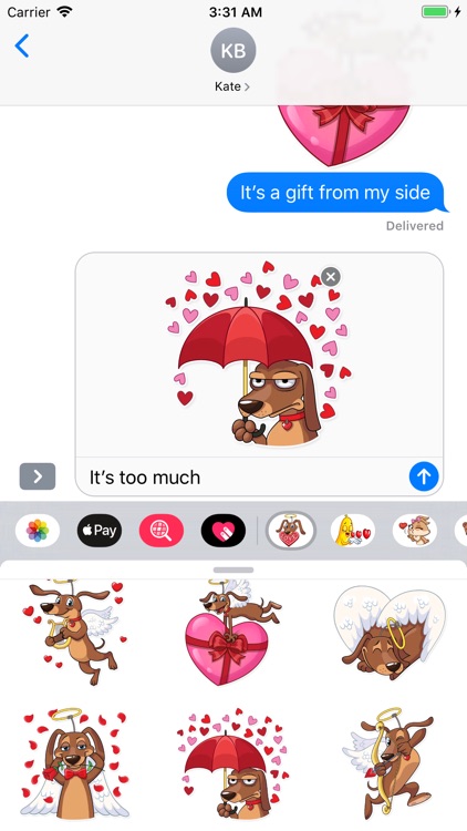 Cupid Dog Love Stickers screenshot-3