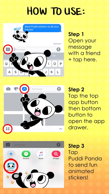 Animated Puddi Panda Stickers