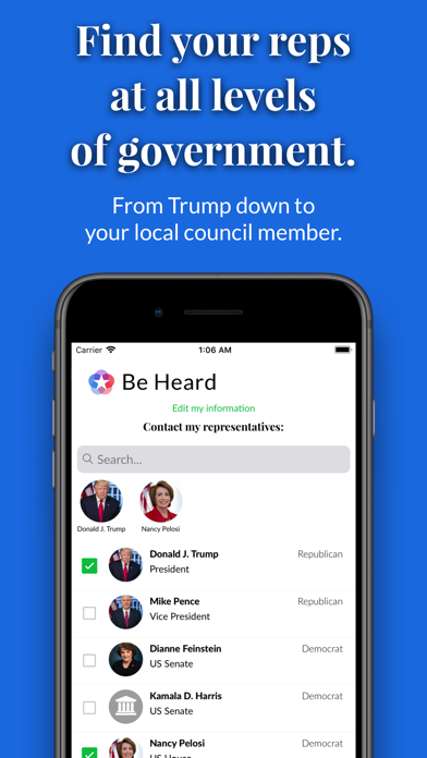 Be Heard: Contact Your Reps screenshot 2