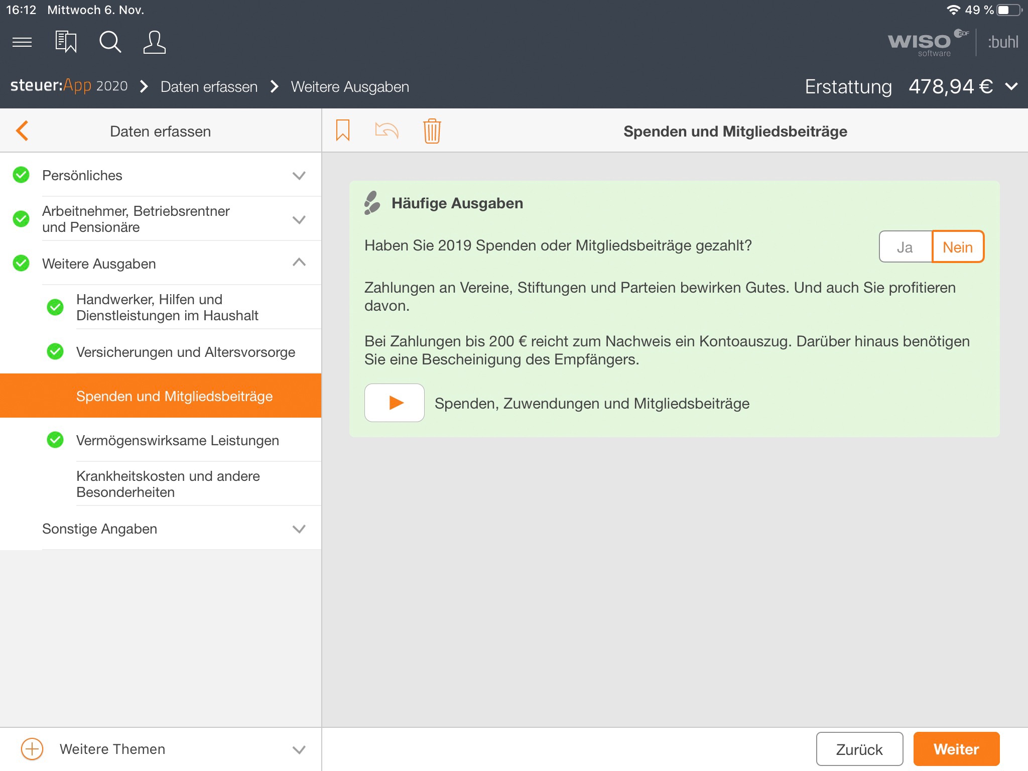 WISO steuer:App 2020 screenshot 2