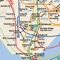 A simple New York City (NYC) subway map, along with bus maps for the Bronx, Manhattan, Brooklyn, Queens, and Staten Island, and a map of the LIRR