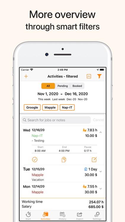 myWork - Time tracking