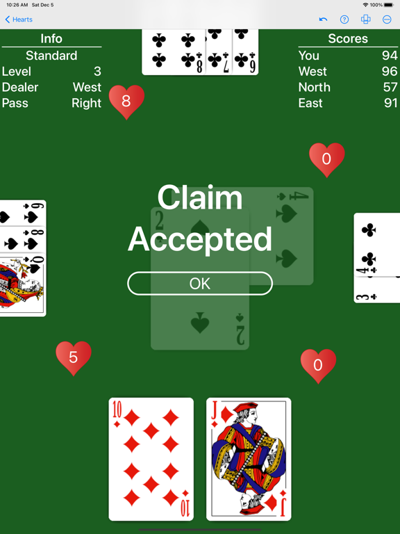 Hearts - Play with your rules screenshot 2