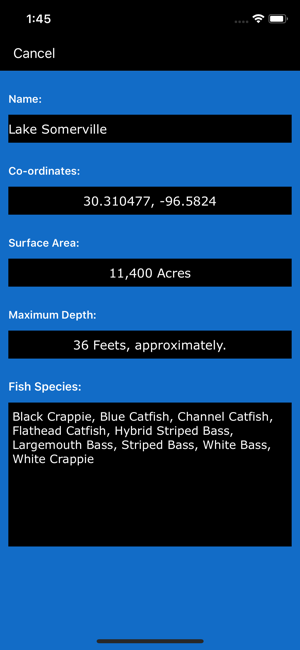 Lake Somerville Depth Chart
