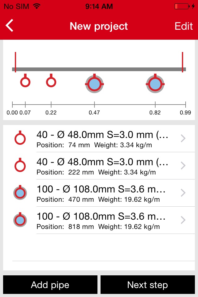 Hilti Channel Calculator screenshot 2