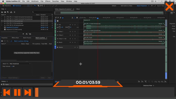 Worksflows Adobe Audition CC