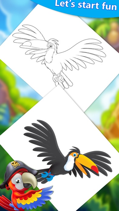 Coloring Cute Birds - Paint screenshot 2
